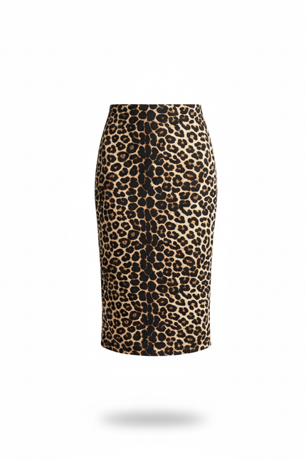 Jupe Midi Léopard Coupe Crayon Chic