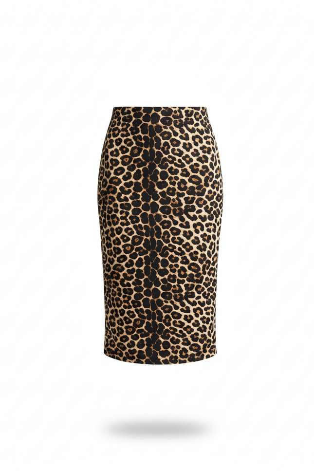 Jupe Midi Léopard Coupe Crayon Chic