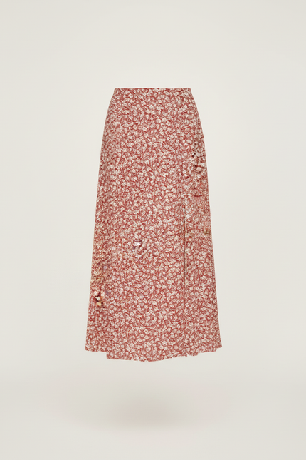 Jupe Midi Florale Fendue Élégante