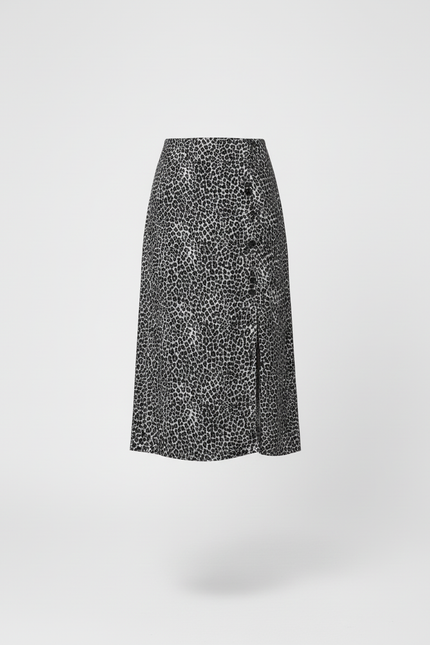 Jupe Midi Imprimé Léopard Fendue Élégante audacieuse