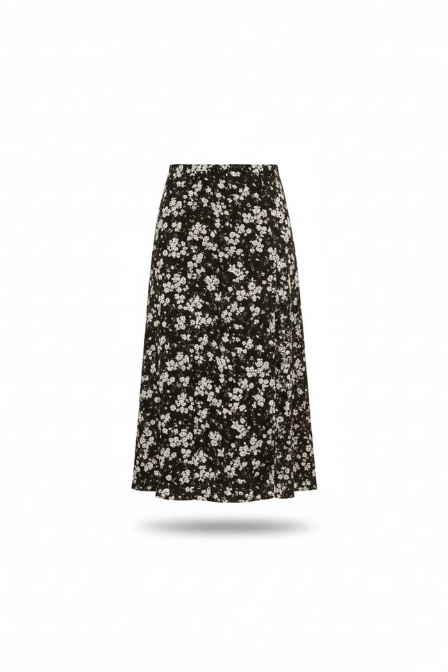 Jupe Midi Florale Fendue Fluide