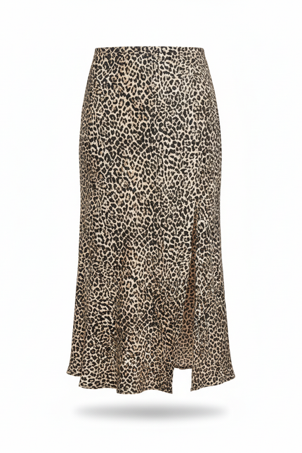 Jupe Midi Léopard Chic Fendue