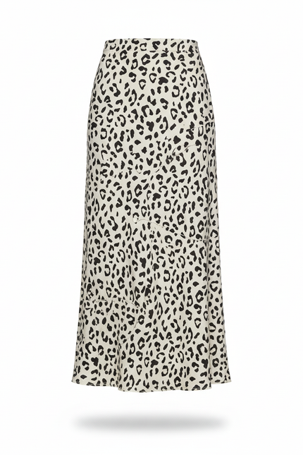 Jupe Midi Imprimé Léopard Fluide Chic