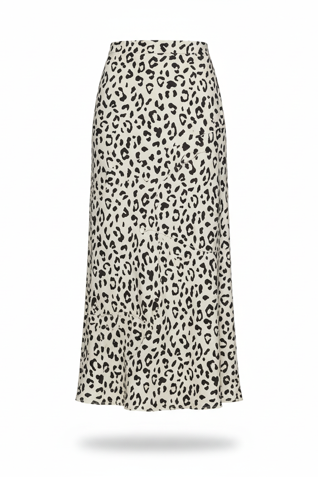 Jupe Midi Imprimé Léopard Fluide Chic