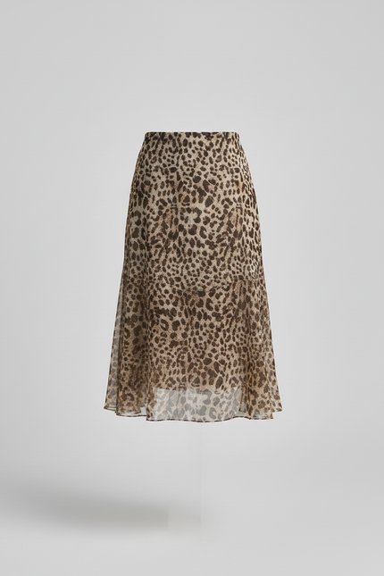 Jupe Midi Léopard Fluide Chic