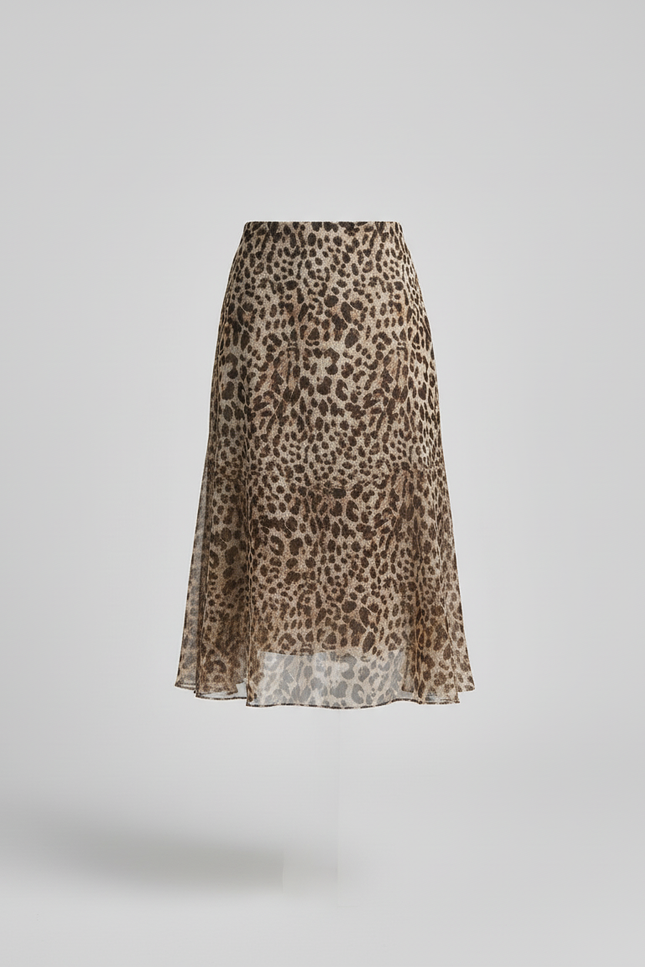 Jupe Midi Léopard Fluide Chic