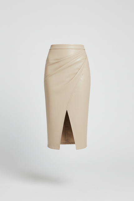 Jupe Midi Beige Fendue Chic