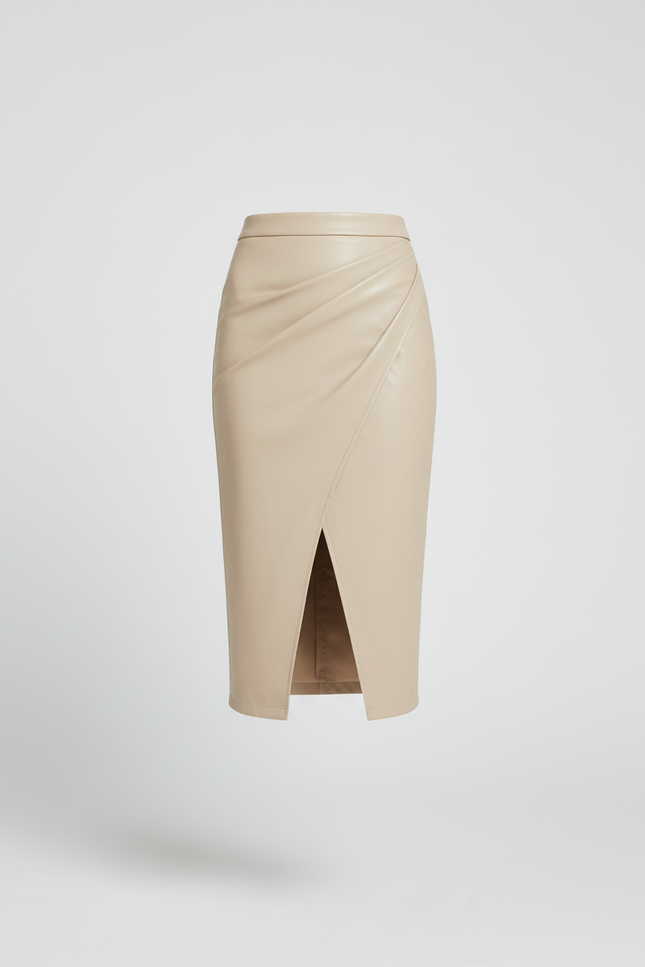 Jupe Midi Beige Fendue Chic