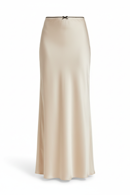 Jupe Midi Beige Fluide Élégante