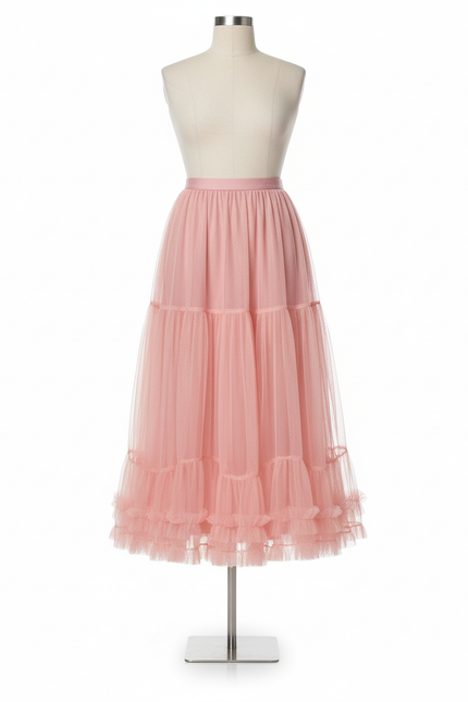 Jupe Midi Rose Poudré