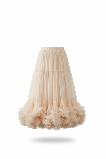 Jupe Midi Tulle Volumineuse Élégante