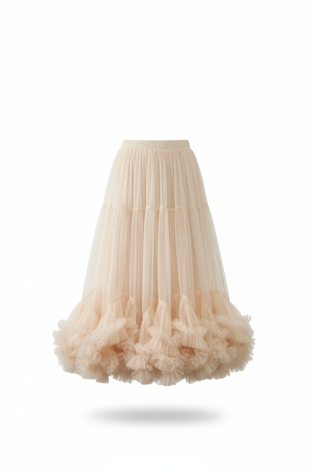 Jupe Midi Tulle Volumineuse Élégante