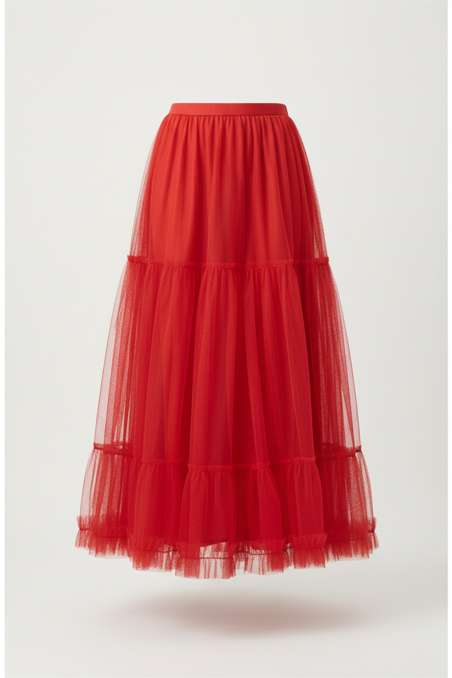 Jupe Midi Rouge