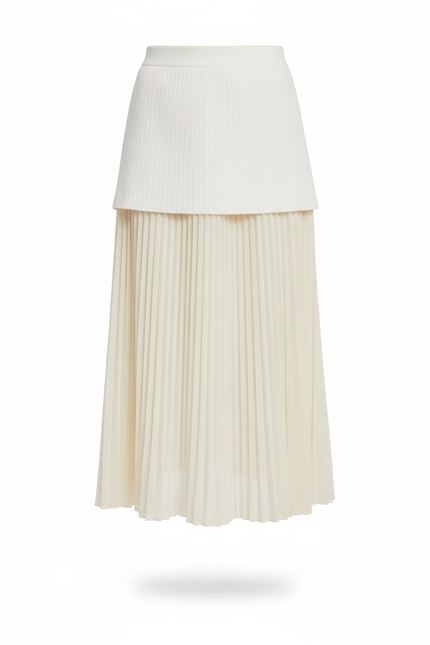 Jupe Midi Plissée Semi-Transparente Élégante