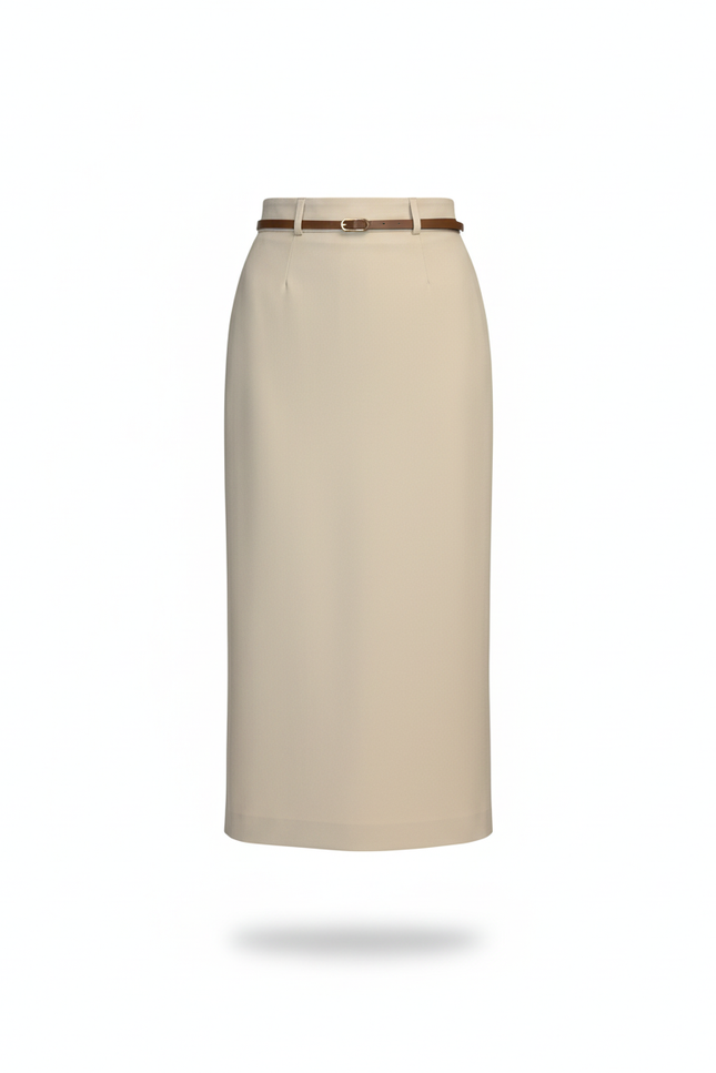 Jupe Midi Beige Crayon Élégante