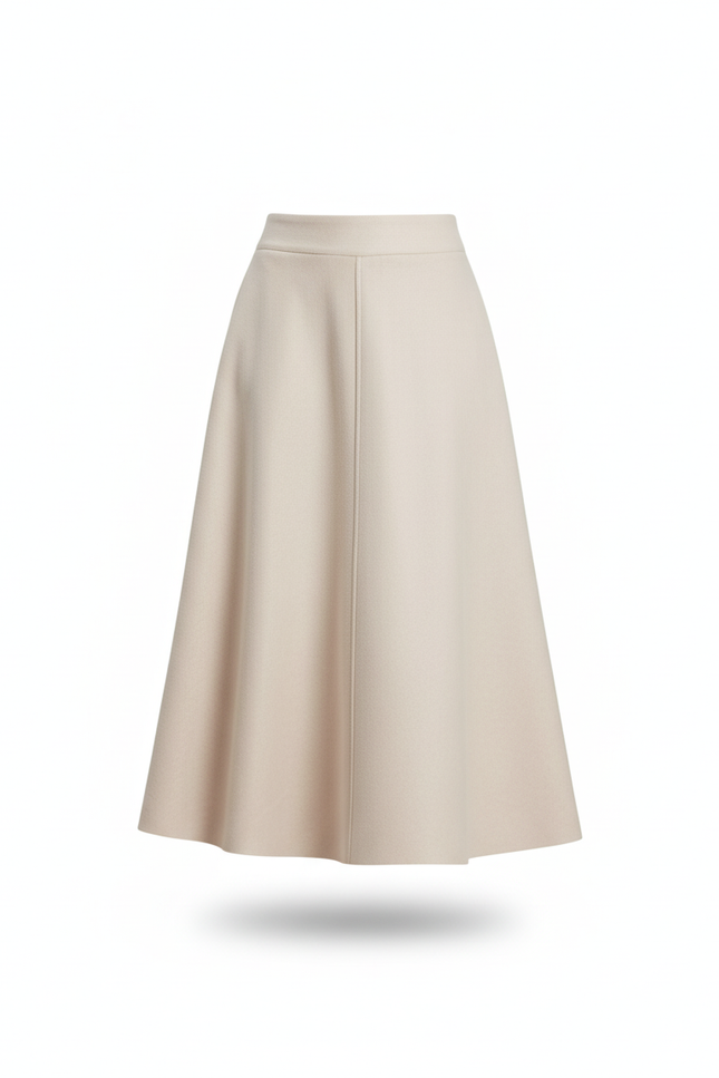 Jupe Midi Évasée Taille Haute