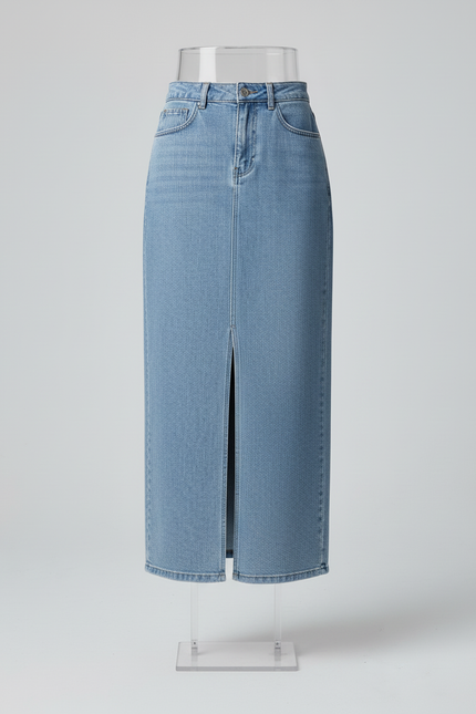 Jupe Midi Denim Fendu Chic