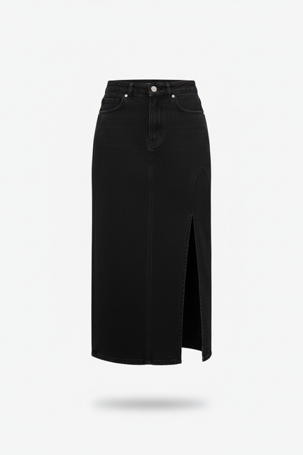 Jupe Midi Jean Noir