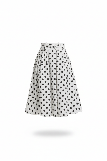 Jupe Midi Pois Plissée Chic