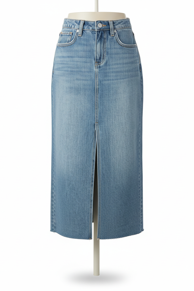 Jupe Midi Denim Fente Chic