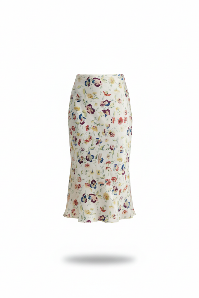 Jupe Midi Florale Fluide Élégante