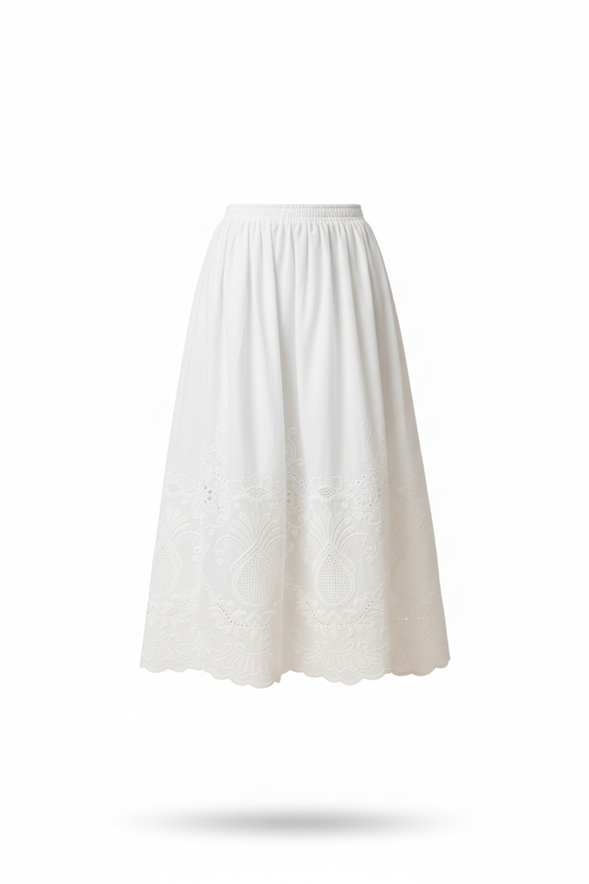 Jupe Midi Broderie Anglaise
