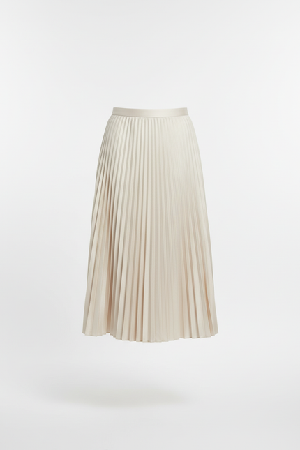 Jupe Midi Satin Beige