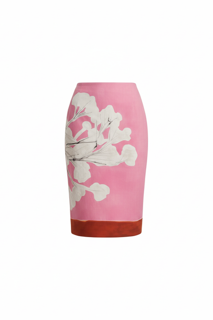 Jupe Midi Rose Floral Chic