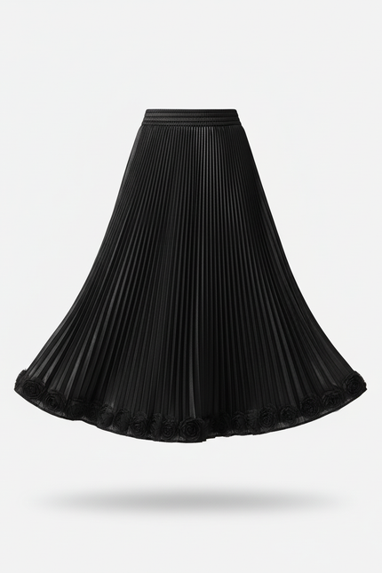 Jupe Midi Plissee Cuir