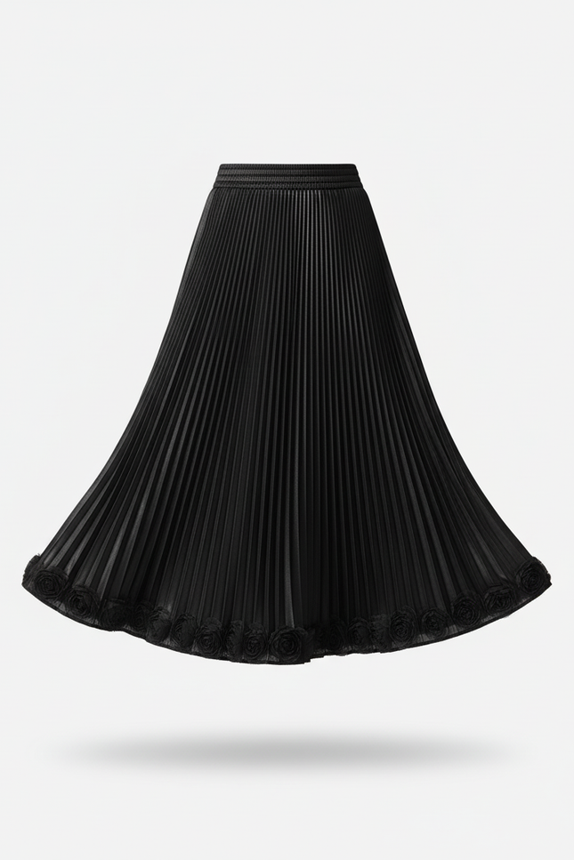 Jupe Midi Plissee Cuir