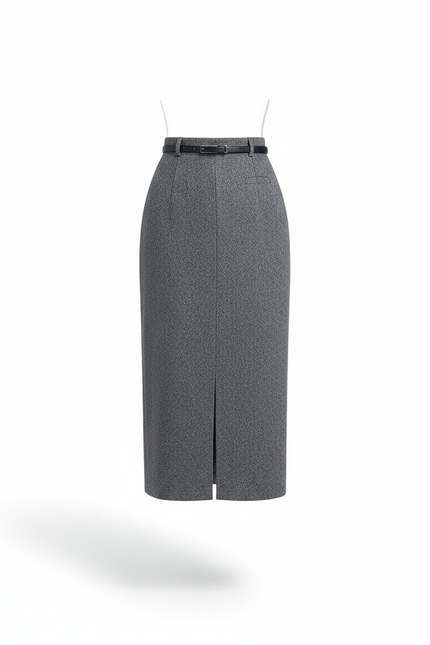 Jupe Midi Droite Fendue