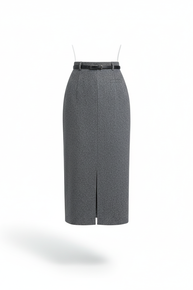 Jupe Midi Droite Fendue