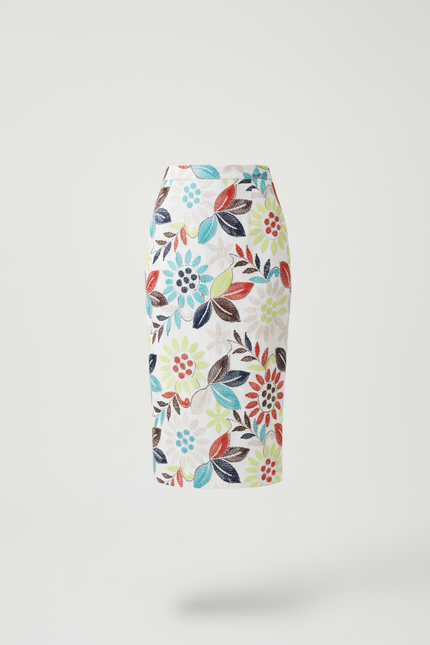 Jupe Midi Florale Colorée Élégante