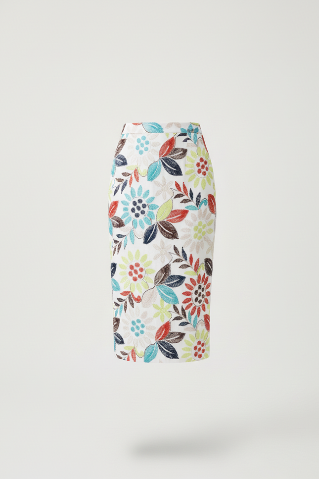 Jupe Midi Florale Colorée Élégante