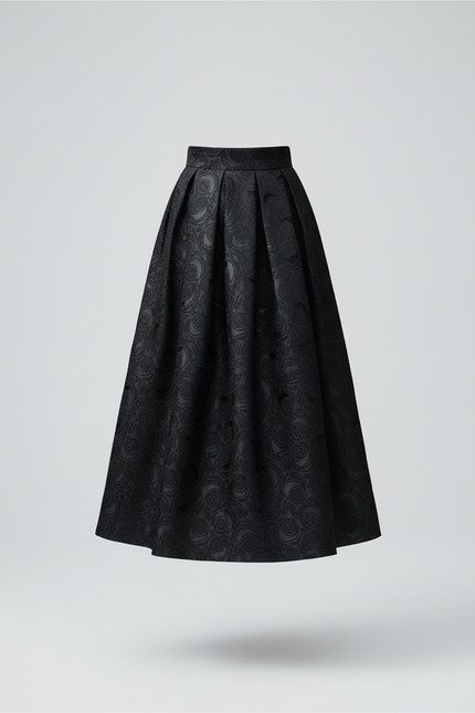 Jupe Midi Florale Plissée Élégante printanière