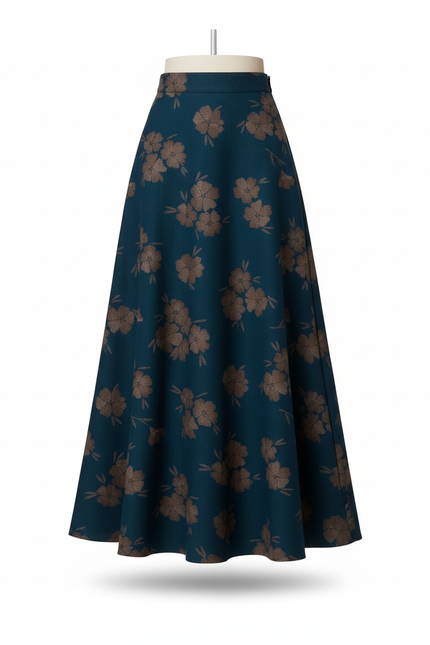 Jupe Midi Laine Florale Chic