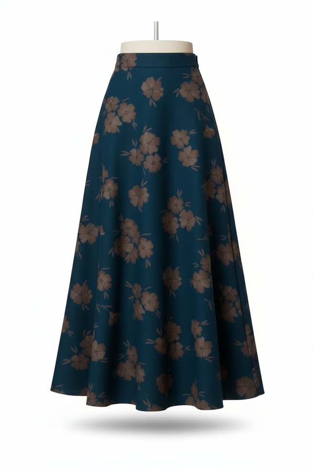 Jupe Midi Laine Florale Chic