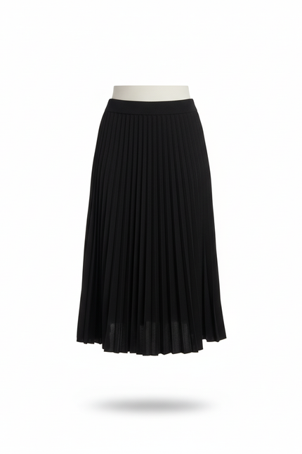 Jupe Midi Noire Plissée Élégante