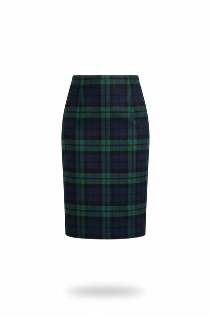 Jupe Midi Laine Carreaux Preppy