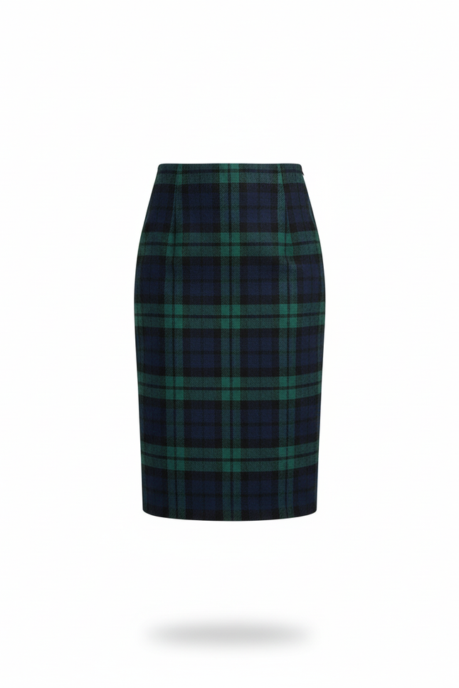 Jupe Midi Laine Carreaux Preppy