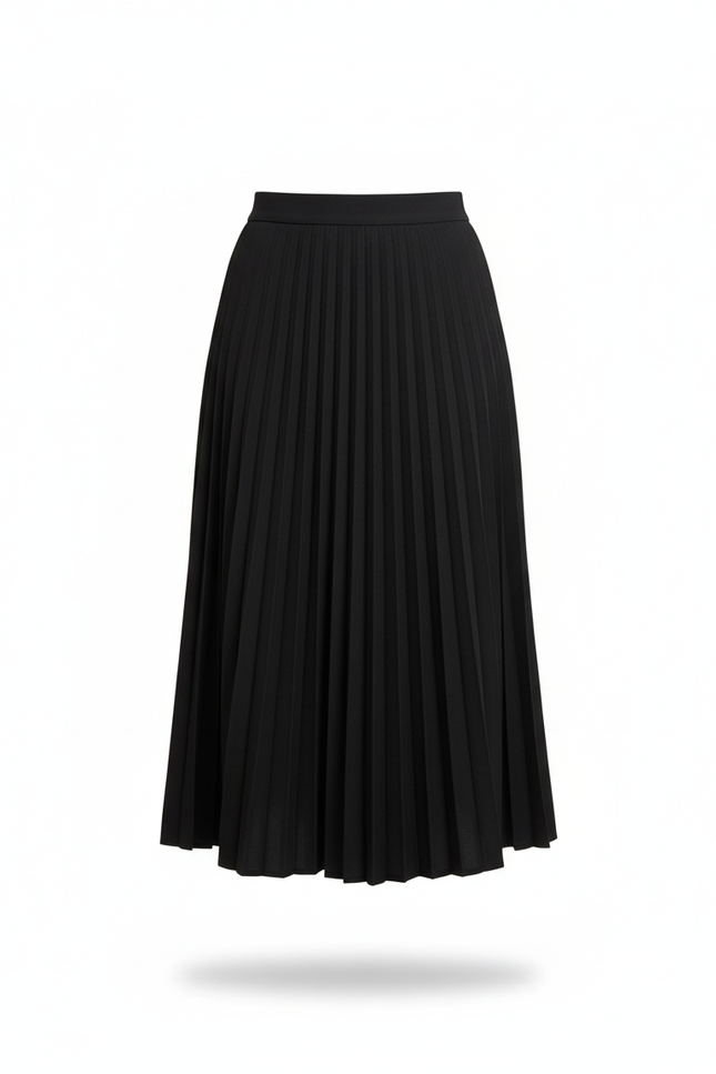 Jupe Midi Noire Plissée Élégante chic