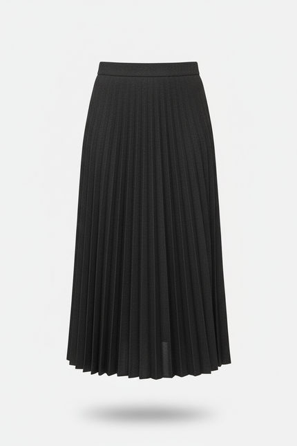 Jupe Midi Plissée Grise Chaude