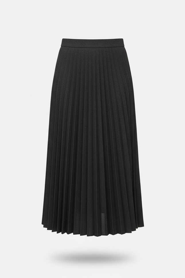 Jupe Midi Plissée Grise Chaude