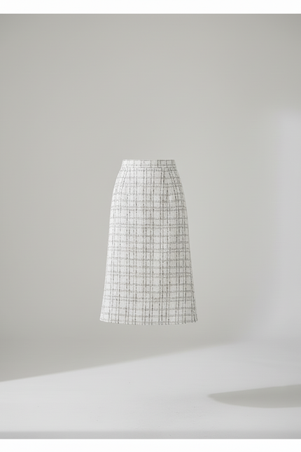 Jupe Midi Tweed Carreaux Chic