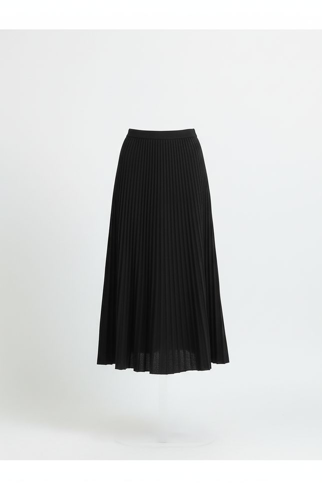 Jupe Midi Noire Plissée Élégante intemporelle