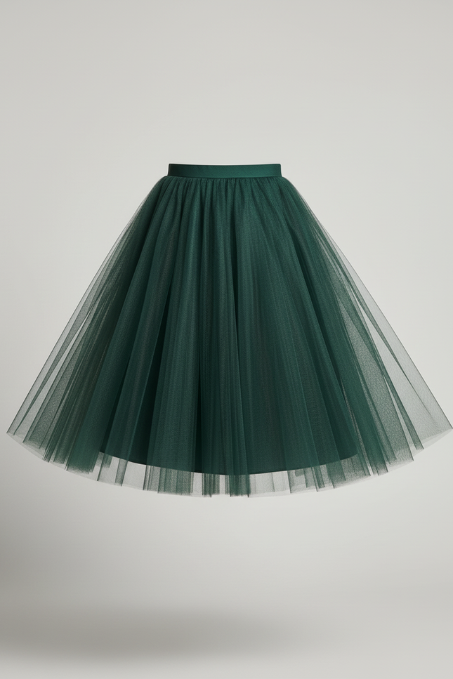 Jupe Patineuse Midi Taille Haute