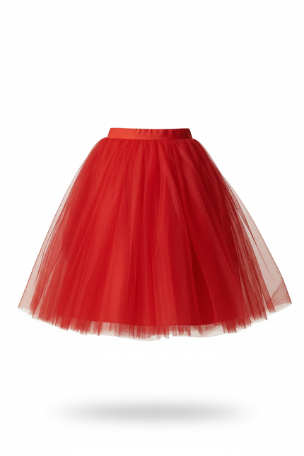 Jupe Midi Rouge Tutu Chic