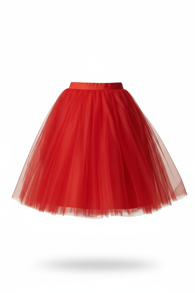 Jupe Midi Rouge Tutu Chic