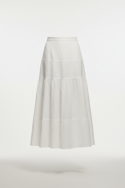 Jupe Midi Blanche Plissée Fluide