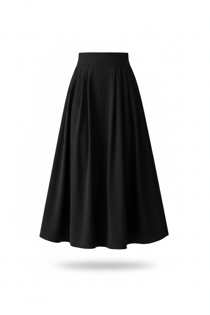 Jupe Midi Noire Taille Haute Élégante